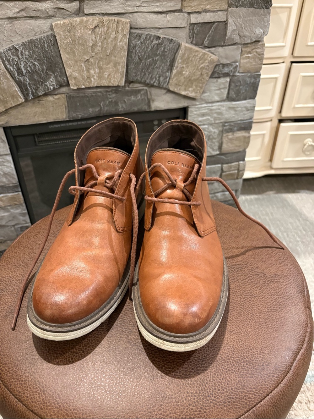 Cole Haan Men's Cognac Leather Chukka Boots